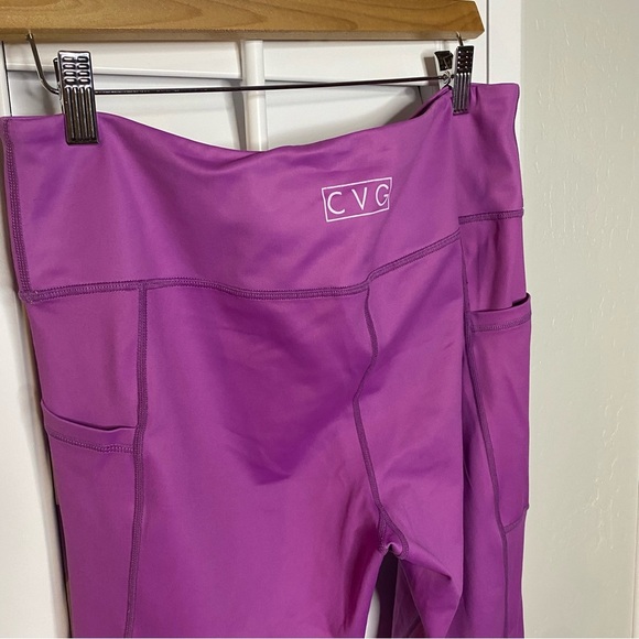 CVG Pink/Purple Athletic Leggings women’s XL Squat Approved side pockets EUC - Picture 3 of 6